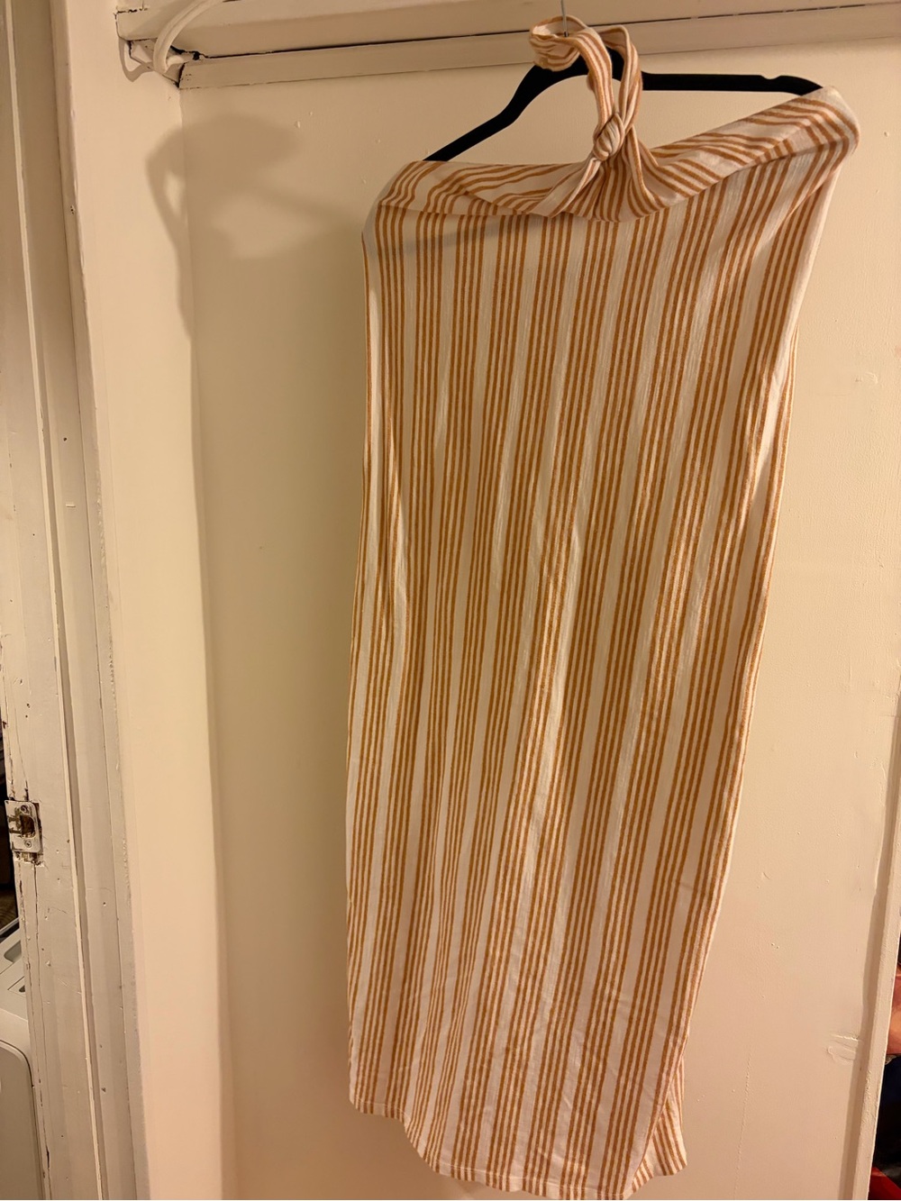 Zara Striped Midi Skirt - Cream & Tan